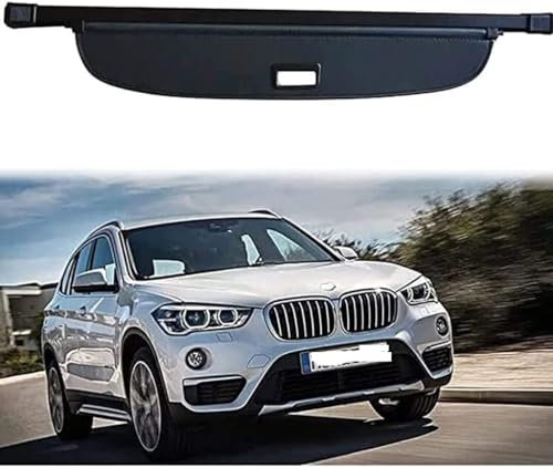 HOLIV Auto Einziehbare Hintere Kofferraum Hutablage FüR BMW X1 E84 2009-2015, Hintere Kofferraum Hutablage Schattenschutz PrivatsphäRe Vorhang