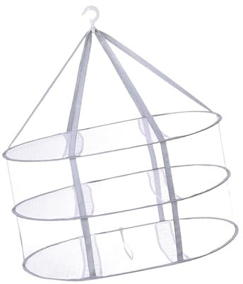 Milageto Pullover-Trockenständer, zusammenklappbarer Wäsche-Trockenständer, Pullover-Trockennetz, tragbar, faltbar, Netznetz für Socken, Puppen, Badeanzug, 3 Schichten