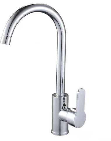 Rubinetto miscelatore alto per lavabo da bagno, rubinetto alto cromato lucido girevole da appoggio per lavabo freddo e caldo