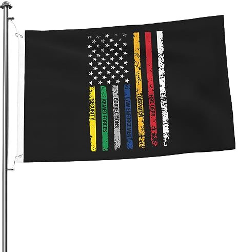 Premium Flagge Feuerwehr-Versand, Strafverfolgung, Korrekturen, Sicherheit Der Streitkräfte, Amerikanische Flagge Flagge Drinnen Banner Draußen Parade Flag Für Garten, Halloween, 90X150Cm