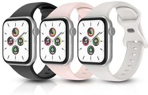 Apple Watch Straps for Women & Men - Compatible 38mm 40mm 41mm, iWatch Replacement Strap for Series 9 8 7 6 5 4 3 2 1 SE Ultra - 3-Pack