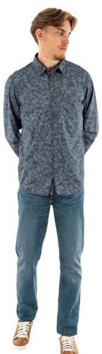 Kaporal Homme, Coupe Regular, Manches Longues, Col Chemise, Modèle Kroft, Couleur Navy, Taille XL