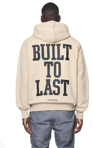 Pegador Herren Hoodie Mouncy Oversized Vintage Washed Kingdom beige
