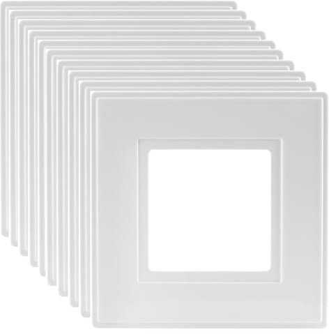 rhinocables Finger Plate Surround for Single Light Switch faceplate or Electrical Plug Socket White Plastic (10)