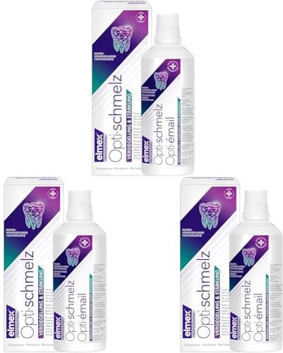 elmex Mundspülung Professional Opti-schmelz Versiegelung & Stärkung 400 ml – medizinische Zahnreinigung ohne Alkohol – versiegelt den Zahnschmelz zum Schutz vor Zahnschmelzabbau (Packung mit 3)