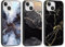 Foonary 3 Pezzi Cover per Apple iPhone 14/iPhone 13 6,1, Custodia Aesthetic Marmo Motive Design Cellulare, Sottile Morbido Silicone Antiurto Protezione Phone Case per iPhone 14/13, Marmo 02