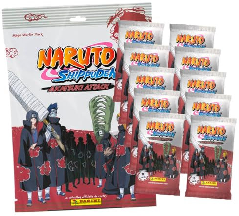 Panini Naruto Shippuden Karten - Akatsuki Attack Trading Cards (2024) - Sammelkarten - 1 Starter + 10 Booster