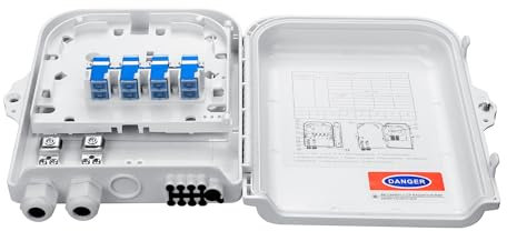 PNGKNYOCN Caja de Distribución de Fibra Óptica de 8 Núcleos, ABS Caja de Terminales de Fibra Óptica Impermeable Adecuada para Uso en Interiores o Exteriores