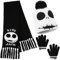 Disney Stitch Ensembles Fille d’Accessoires d'Hiver 1, 2 ou 3 Pièces - Bonnet Enfant, Écharpe, Gants Hiver - Cadeau Fille (Black Jack 3 Pièces)