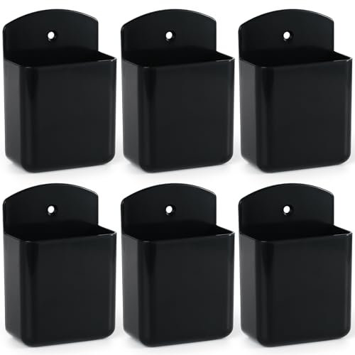 VACONICO 6 Pcs Wall Remote Control Holders, TV Remote Holder, Self Adhesive Marker Holder Wall Mount Pen Holders Storage Organizer for Home Office School, Black