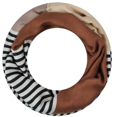 Majea Loop Schal Damen Schlauchschal Halstuch schmaler Loopschal (880052) (camel 6)