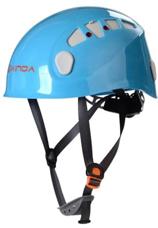 harayaa Rock Climbing Helmet Caving Helmet Protector Guard Breathable Hard Hat Worker Hardhat for Adults Rope Descent Mountaineering, Blue