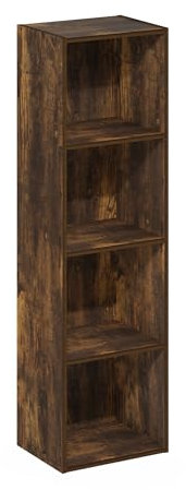 Furinno Pasir 4-stufiges Bücherregal mit offenem Regal, Bernsteinkiefer