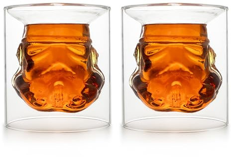 Original Stormtrooper Inverted Whisky Glasses Set of 2, Transparent, for Whiskey, Bourbon & Scotch, 150ml, Perfect Whisky Glass, Star Wars Gifts for Men - ThumbsUp!
