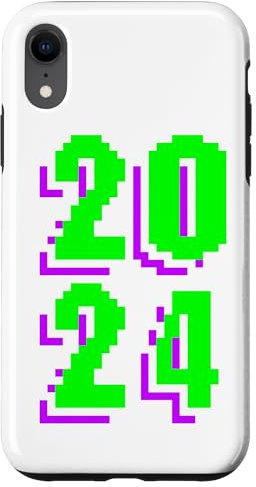 iPhone XR 2024 New Year Retro Pixelated Pixel Art Vintage Nostalgia Case