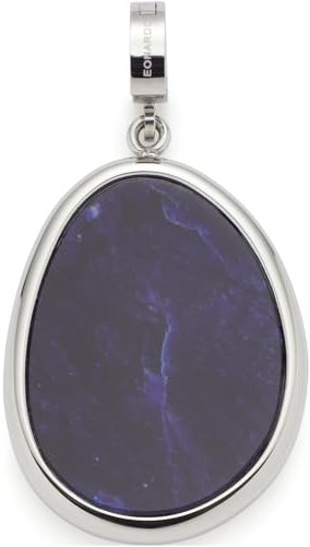JEWELS BY LEONARDO Anhänger Clip & Mix Prilla, Ketten-Anhänger aus silberfarbenem Edelstahl, blauer Sodalith-Stein in organischer Form, Schmuck Geschenk für Frauen, 024557