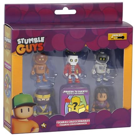 Bizak Stumble Guys Pack de 6 Figuras de acción épicas, Personajes para coleccionar, Licencia Oficial del Videojuego de derribos, Adultos Fans y niños y niñas +8 años (64112260-3)