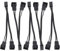 5PCs Way PC Fan Splitter Cables for Desktop Computer 2-in-1 Computer Chassis Accessories Female 3-Pin to Male 3-Pin + 2-Pin