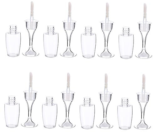 NIYANGLE 8Pcs Wine Glass Shaped Lip Gloss Tubes Refillable Cosmetic Containers Empty Lip Gloss Bottles with Stoppers for DIY Lip Glaze and Makeup Storage