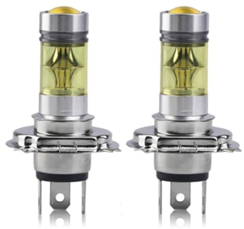 Peosaard Ampoules antibrouillard LED, 2 pièces antibrouillard jaunes, ampoules LED H4 12V 100W haute luminosité, accessoires de voiture en alliage d'aluminium, ampoule H11