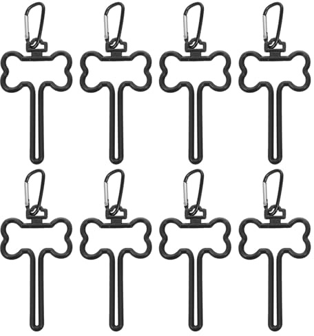 UPKOCH 8 Pièces Clip Porte-collecteur de Déjections Canines Fixation pour Laisse Clip Robuste Abs Accessoire Pratique pour Promenade Course et Vélo