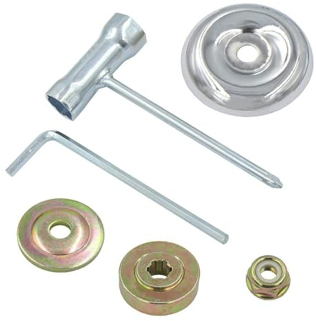 MEISO 6 Pezzi Kit Adattatore Tosaerba, Dado Fissaggio Kit per Lama Decespugliatore, Accessori Macchina per Lama Ricambio Tosaerba, Ricambi Decespugliatore per Tosaerba Macchina per l'Irrigazione