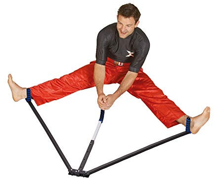Ju-Sports Spagattrainer I Beinspreizer aus Metall I Mit Zugstange in der Mitte, die Dehnung stufenlos reguliert I Ideal für Sportler I Anthrazit-Grau