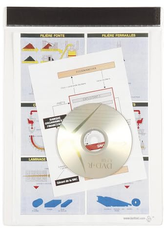 Djois, 335010 - Große Kapazität Magnetische Hülle, A4, Transparent, 5 Stück, Ideal zum Schutz Ihrer Dokumente, PVC, Vielseitig Einsetzbar