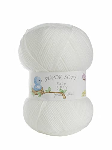James C Brett Baby 3 Ply Optic White 100g