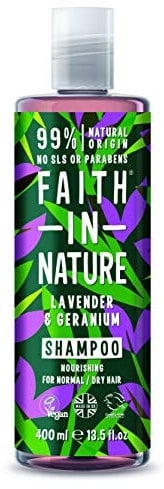 Faith in Nature Lavender & Geranium Shampoo 400ml X 3 (Pack of 3)