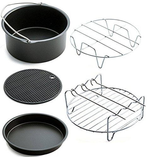 LOLPI Air Bratpfanne Zubehör 5pcs Fritteuse Backkorb Pizza Teller Grill Topf Matte