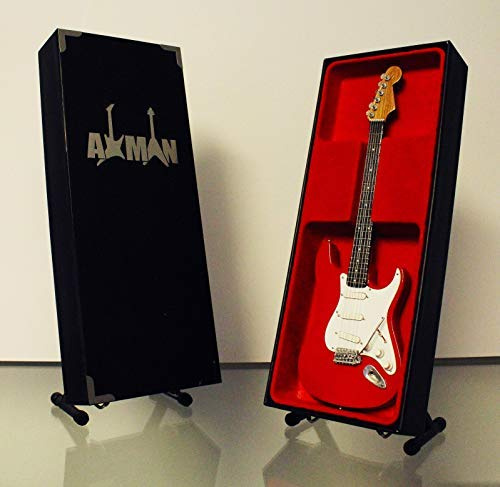 Axman Mark Knopfler (D Straits) Miniature Guitar Replica - Wooden Music Gifts - Handmade Ornamental 1/4 Scale - Includes a Display Box, Name Tag and Miniature Guitar Stand