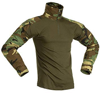 Invader Gear Combat Taktisches Shirt für Softair/Paintball, Herren, Woodland, M