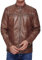 Tazzio Herren Jacke Lederjacke Echtleder Leder Biker Übergangsjacke 19709 (Braun, XL)