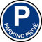 Jintora - Autocollants - Panneau de signalisation Désignation - Parking privé - 150x150mm