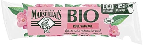 Le Petit Marseillais Berlingot Recharge Gel Douche Bio Hydratant, au PH Neutre, Rose Sauvage, 250ml