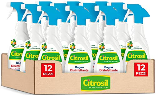 Citrosil Home Protection - Sgrassatore Bagno Disinfettante con Vere Essenze di Agrumi, 650 ml x 12 Confezioni