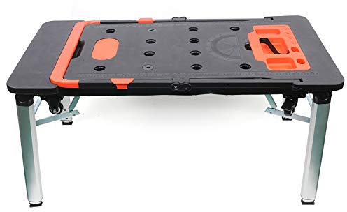 Banco da Lavoro Mobile Pieghevole 7 in 1 Multifunzione, Carrello Con Gambe Altezza Regolabile, Piattaforma e Tavola a Rotelle, Strumento 1140 x 590