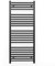 Myhomeware 600mm Wide Straight Flat Black Heated Bathroom Designer Towel Rail Radiator For Central Heating (Alyssa 600 / 1200mm Black)
