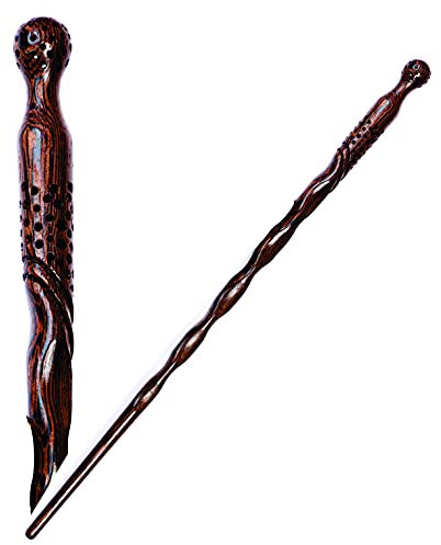 Handicraftviet - Baguette magique en bois sculpté à la main pour magiciens/cosplay de collection, cadeau magique pour Halloween, Noël et fête d'anniversaire, 38,1 cm (S6)