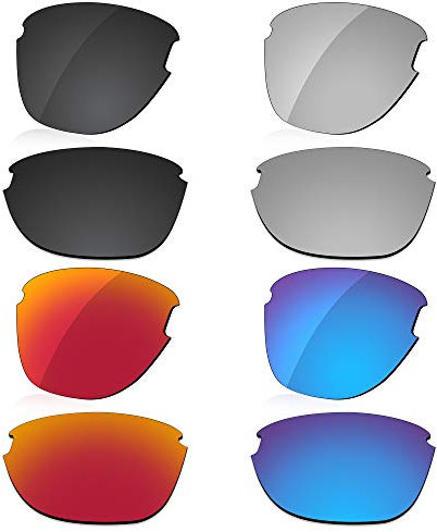 LenzReborn Verres polarisés de rechange pour lunettes de soleil Oakley Frogskins Lite OO9374, noir foncé + gris argenté + rouge feu + bleu glacier, taille unique