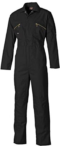 Dickies Mens Redhawk Overall Sizes 36R-54R'' Zip Closure Highly Durable Reinforced Knee to Take Knee Pads Two Zipped Chest Pockets Black