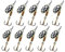 Cuiller Tournante A Palette Ovale - Mepps Aglia Lot de 10 No2-4,5G - Argent Points Noirs