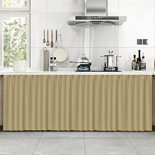LIVEINU Schrankvorhänge für Küche, Kleiderschrank, Badezimmer, Staubdichter Vorhang für Regale, Wandpaneele, hängende Tür, Japanische Noren Selbstklebend 50x90cm Sand