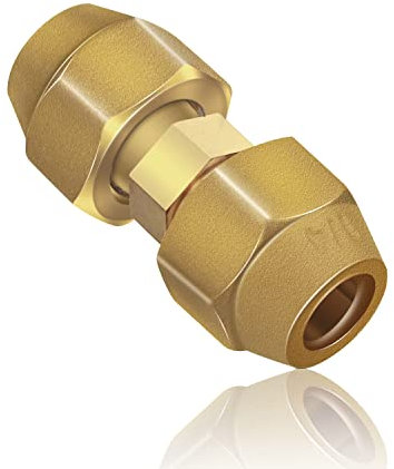 SRJQXH Connettore Pneumatico, Raccordo Tubo Rame 1/4, Nessuna Saldatura Richiesta, Doppio dado Filetto 10,8 mm, per Tubo Rame OD 6,35-6 mm
