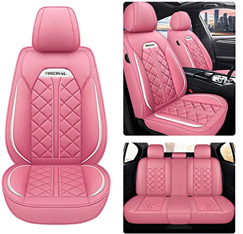 Ruberpig Autositzbezug Für s80, Komplettset 5 Sitze Allwettereinsatz Auto Ledersitzbezug, Standard - Rosa