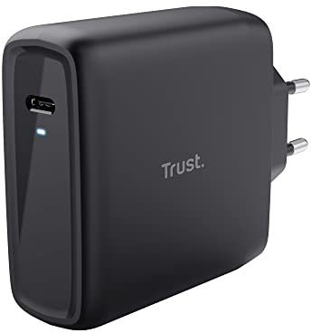 Trust Maxo Caricatore USB-C da 100W, 75% con Materiali Riciclati, Caricatore Rapido con Cavo USB-C da 2m, Adattatore di Alimentazione per iPhone, iPad, Samsung Galaxy, Smartphones, Tablets