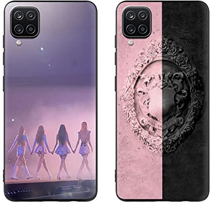 nurkorki [2 Stück Blackpink Handyhülle für Samsung Galaxy A12 Hülle 6,5 Zoll, Kpop Ästhetik Muster Motiv Design für Schutzhülle, Kratzfest, Stoßfest, Weiche TPU für Blink für Samsung A12 Hüllen, 02