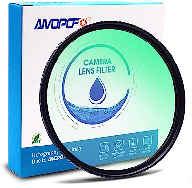 AMOPOFO Filtre UV MC 43 mm pour appareil photo, 16 couches multicouches HD/imperméable/résistant aux rayures, filtre UV ultra fin pour objectif d'appareil photo de 43 mm