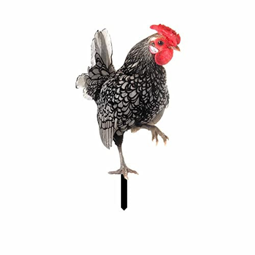 TinaDeer Gartendeko Hühner Gartenfigur Huhn Gartenstecker Hahn Henne Dekofigur Tiere Gartenfiguren Huhn Lustiger Dekoration Ostern Huhn Deko Hof Kunst Für Hinterhof, Rasen, Weg, Garten, Rasen (A)